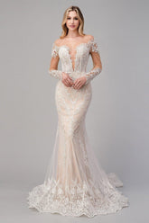 Long Sleeve Lace Bridal Wedding Gown Sale