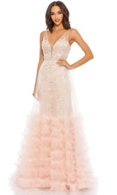 Sleeveless Ruffled Evening Dress