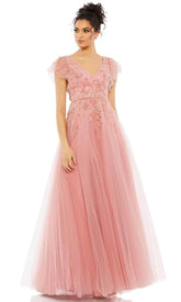 V-Neck A-Line Prom Gown