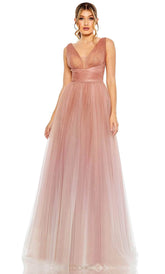 Rose Ombre Long Prom Dress