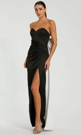 Strapless Ruched Detail Prom Gown