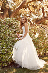 Off Shoulder A-Line Long Wedding Gown