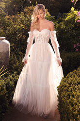 Off Shoulder Bohemian Wedding Gown