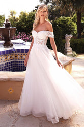 Off Shoulder Lace Wedding Dress