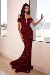 Sequins Long Glittered Prom Dress