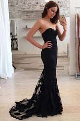 Mermaid Lace Sweetheart Long Prom Dress, Chic Party Dress, Evening Dresses