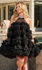 Ruffle Tulle A-Line Dress