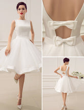 Short Wedding Dress Vintage Bridal Dress 1950'S Bateau Sleeveless Reception Bridal Gown Exclusive