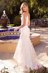 Spaghetti Strap Long Lace Wedding Dress