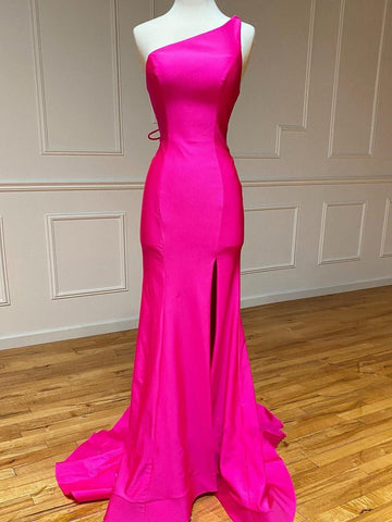 Mermaid One Shoulder Long Prom Dress