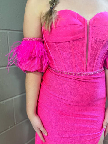 Mermaid Strapless Tight Long Prom Dress With Slit