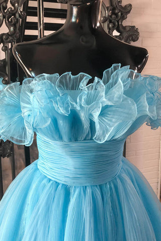 A-Line Strapless Ruffled Short Homecoming Dress