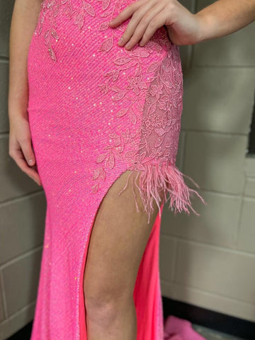 Mermaid V Neck Backless Tight Long Prom Dress With Slit