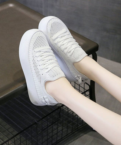 Atmungsaktive Mesh-Schnürschuhe zum Spleißen in Grün für Plattfüße