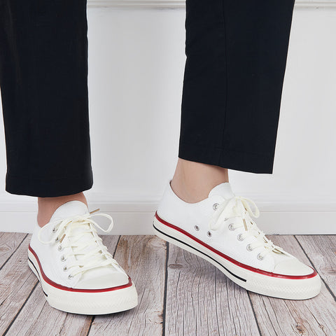 Flache Canvas-Sneakers zum Schnüren für Herren und Damen