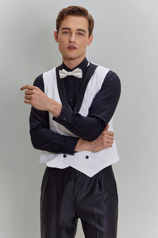 White Men's 3 Piece Shawl Lapel Prom Suits