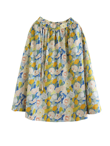 Summer Women Artsy Flower Drawstring Pocket Skirt