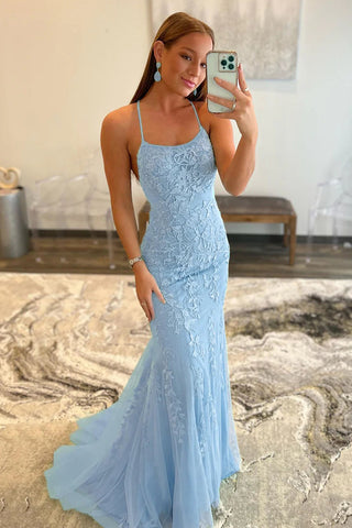 Lucille | Meerjungfrau-Ballkleid mit Spaghettiträgern und Spitze