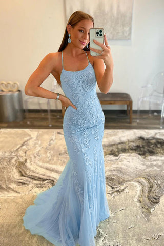 Lucille | Meerjungfrau-Ballkleid mit Spaghettiträgern und Spitze