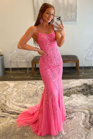 Lucille | Meerjungfrau-Ballkleid mit Spaghettiträgern und Spitze