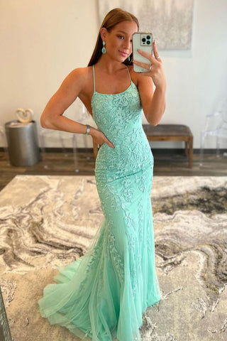 Lucille | Meerjungfrau-Ballkleid mit Spaghettiträgern und Spitze