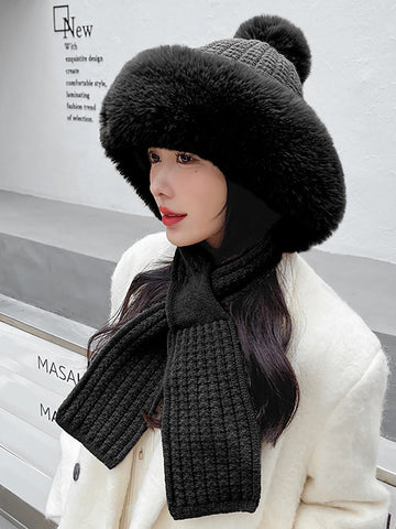 Women Winter Solid Color Korean Adult Plush Hat