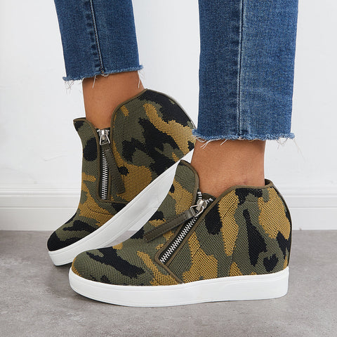 Casual Hidden Wedge Sneakers Platform Wedge Booties