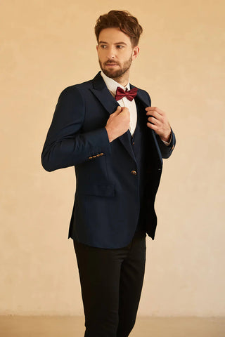 Marineblauer Hochzeitsanzug mit steigendem Revers