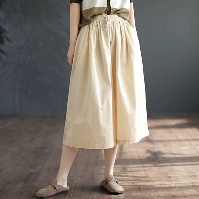 Women Simmer Loose Casual Solid Wide Leg Pants