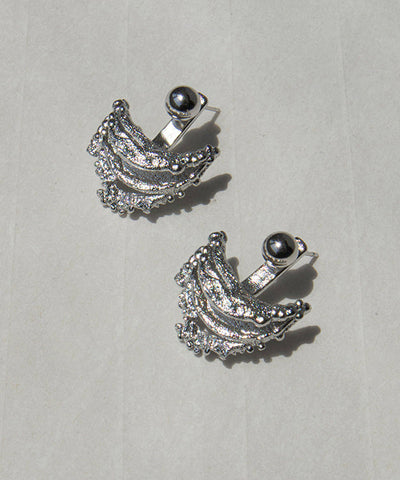 Style Golden Crescent Shape Copper Stud Earrings