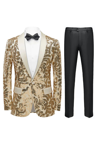 Glitter Red Sequins Men's Prom Suits