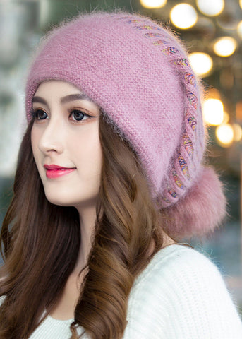 Vielseitige Herbst- und Winter-modische Beige The Rabbit Wool Strickmützen