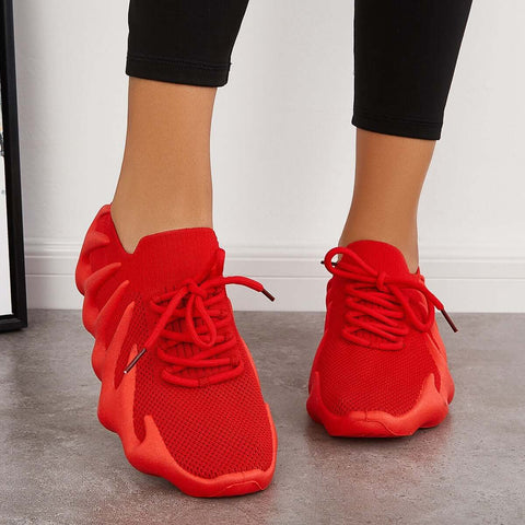 Lightweight Slip on Running Sneakers Knitted Walking Shoes
