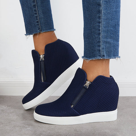 Casual Hidden Wedge Sneakers Platform Wedge Booties