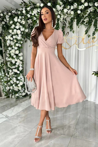 Midikleid mit Puffärmeln