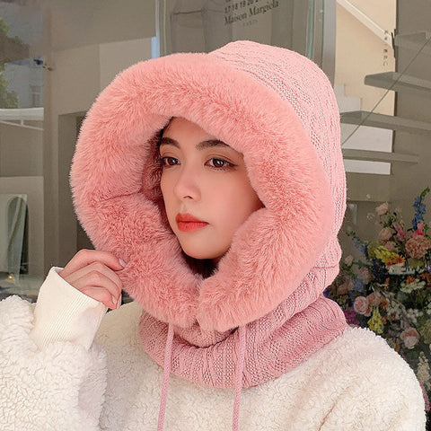 Women Winter Knitted Plush Solid Warm Hats