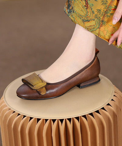 Bequeme, weiche Schuhe aus Rindsleder in Kaffeebraun für Plattfüße