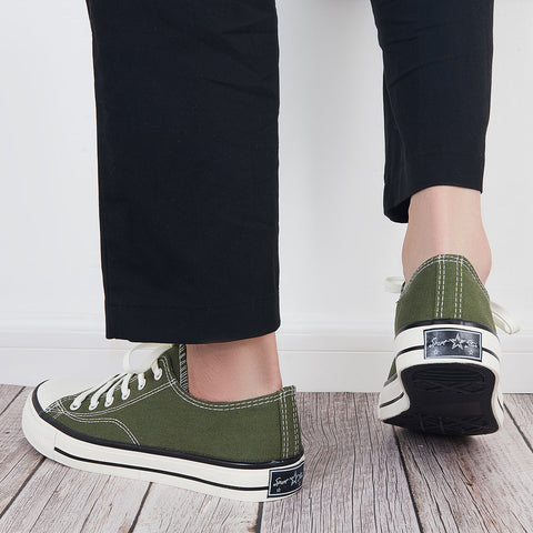 Flache Canvas-Sneakers zum Schnüren für Herren und Damen