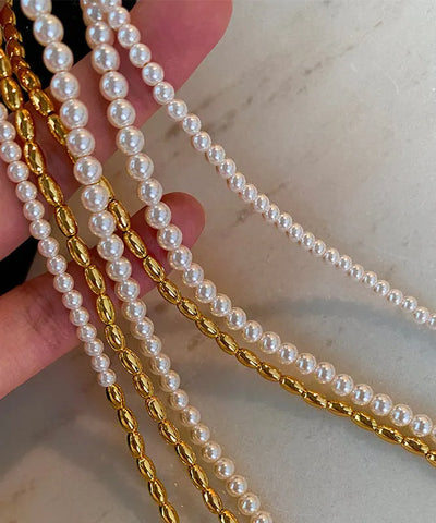 Boutique Luxury Colorblock Pearl Gilding Necklace