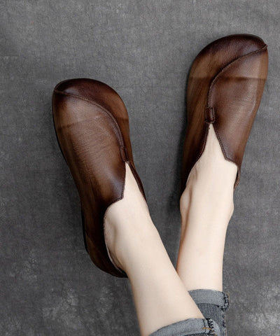 Retro Kaffee Flats Weiche Spleißen Flache Schuhe Für Frauen