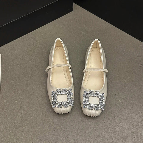 Designer Kristall Damen Ballerinas Mode Damen Casual Weiche Sohle Flats Frühling Damen Komfort Gummiband Ballerina Schuhe