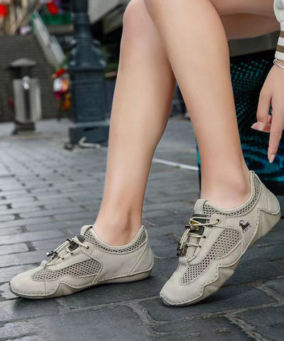 Khaki Atmungsaktive Mesh Frauen Sport Flache Schuhe Für