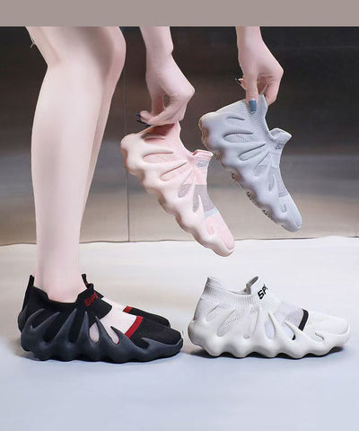Bequeme Spleißen Plattfüße Schuhe Schwarz Atmungsaktiv Mesh