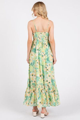Back Ruffled Hem Maxi Cami Dress