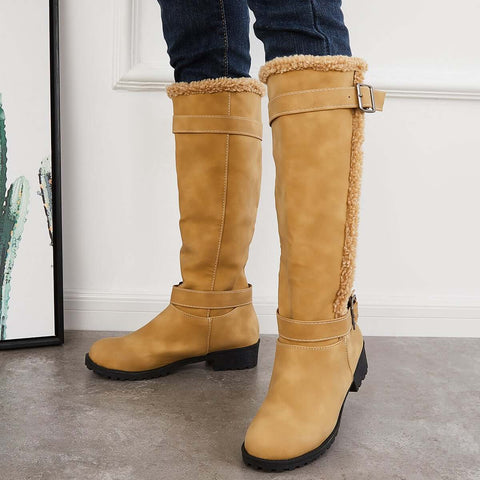 Warm Knee High Snow Boots Winter Fur Lined Riding Boots