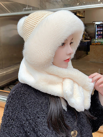Women Winter Solid Color Adult Plush Hat