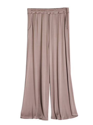 Women Summer Solid Casual Thin Wide-leg Pants