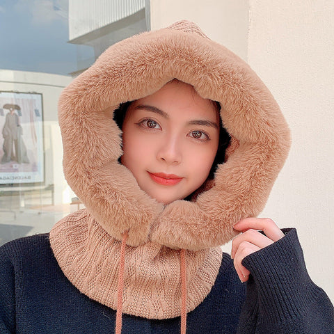Women Winter Knitted Plush Solid Warm Hats