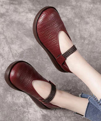 Handgefertigte flache Schuhe aus Mulberry-Plateau-Rindsleder mit Schnürung und Prägung