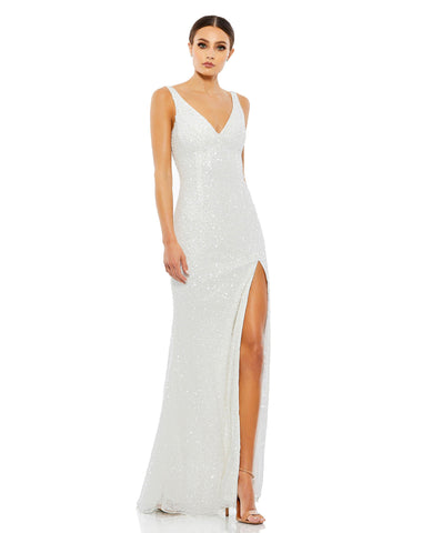 Prom Long Sleeveless High Slit Gown
